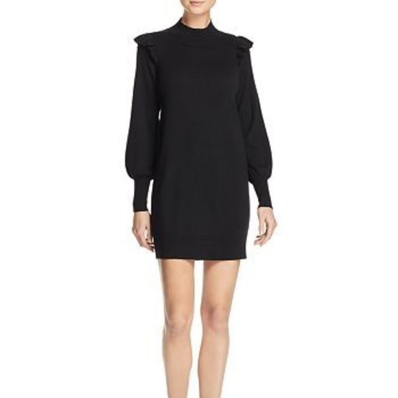 Joie Catriona Wool Silk Mini Dress Black Sz S - Picture 1 of 10